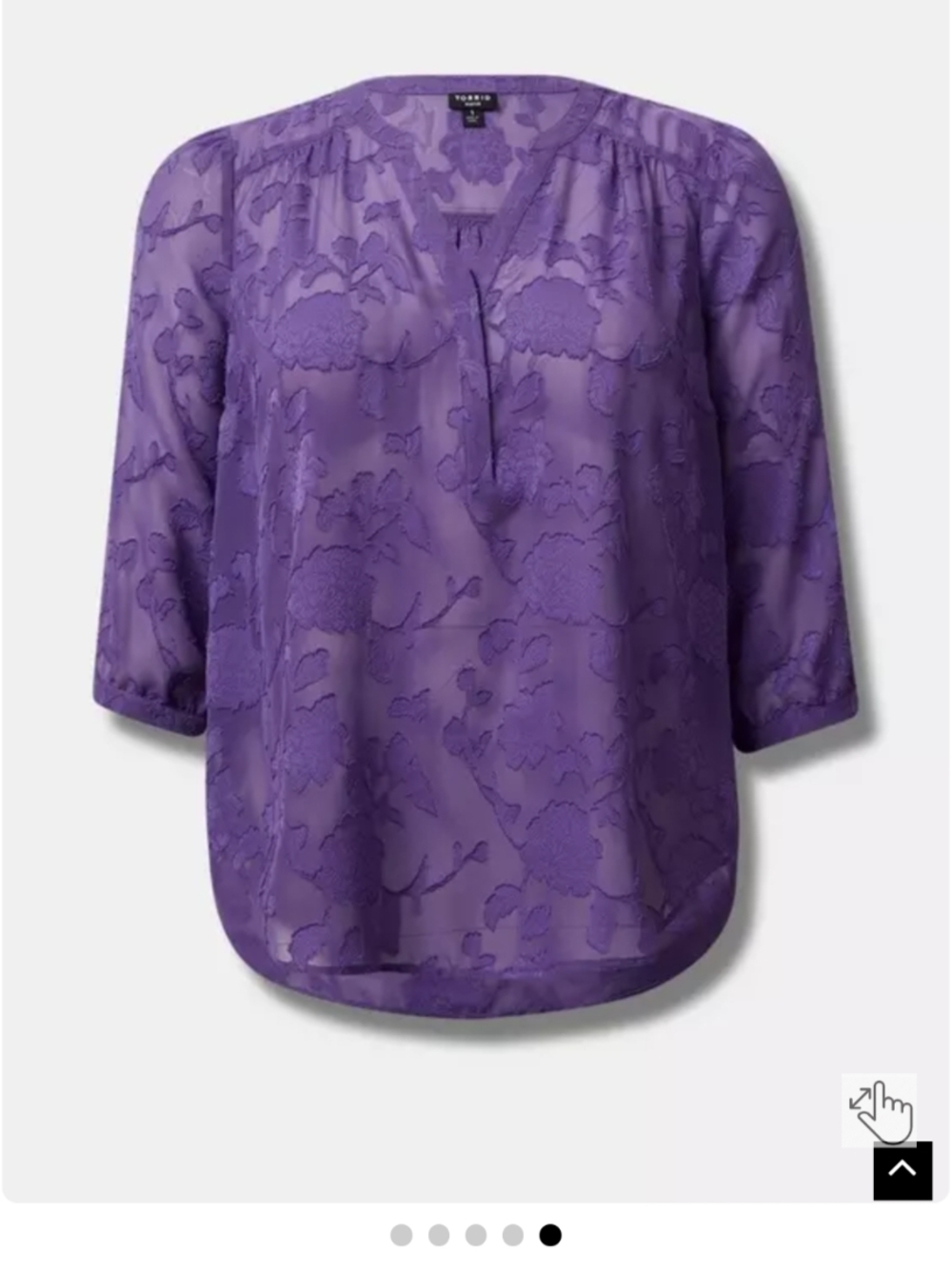 torrid Purple Chiffon Jacquard Harper Blouse 2 2x Womens